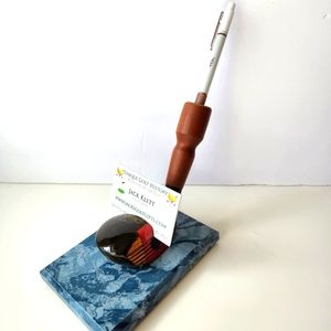 Vintage GOLF CLUB business card pen holder desk Office decor plaque Sam Snead